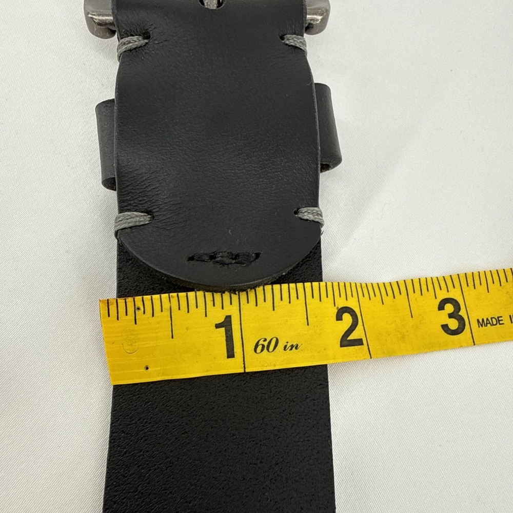Fossil Mens Black Genuine Leather Belt Silver Buckle Size 40 Casual Career - Picture 13 of 16